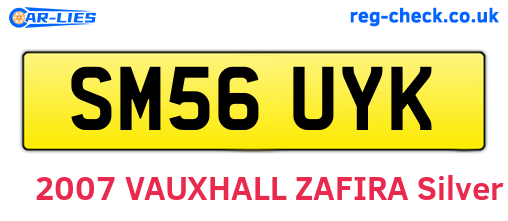 SM56UYK are the vehicle registration plates.