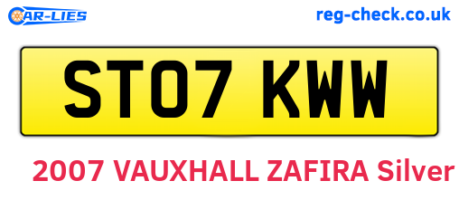 ST07KWW are the vehicle registration plates.