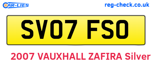 SV07FSO are the vehicle registration plates.