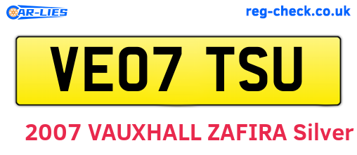 VE07TSU are the vehicle registration plates.