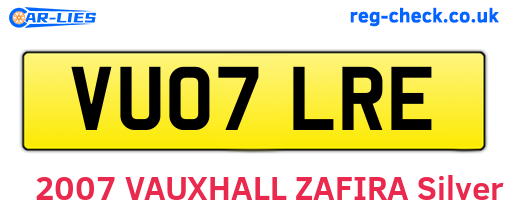 VU07LRE are the vehicle registration plates.