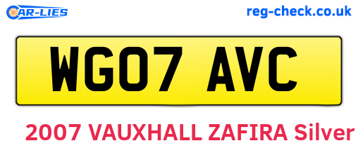 WG07AVC are the vehicle registration plates.