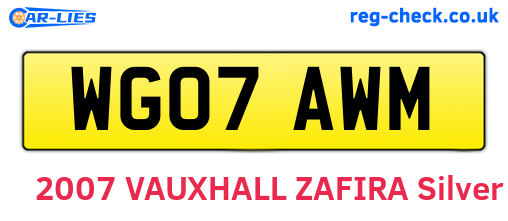 WG07AWM are the vehicle registration plates.