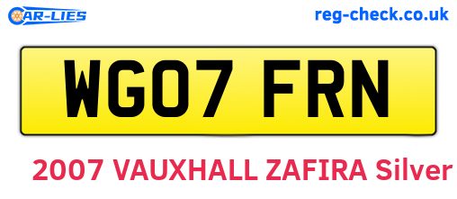 WG07FRN are the vehicle registration plates.