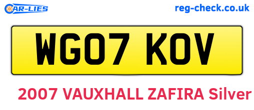 WG07KOV are the vehicle registration plates.