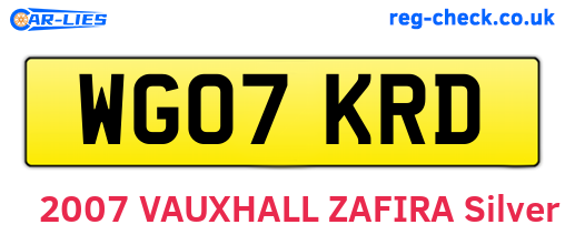 WG07KRD are the vehicle registration plates.