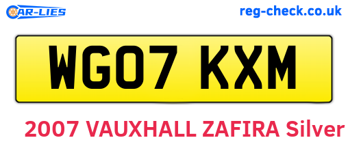 WG07KXM are the vehicle registration plates.