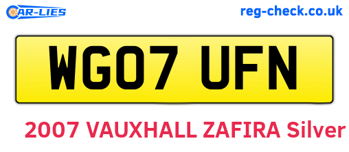 WG07UFN are the vehicle registration plates.
