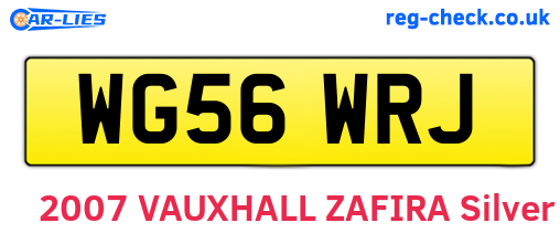 WG56WRJ are the vehicle registration plates.