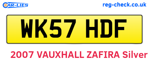WK57HDF are the vehicle registration plates.