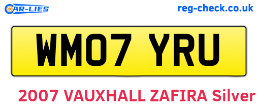 WM07YRU are the vehicle registration plates.