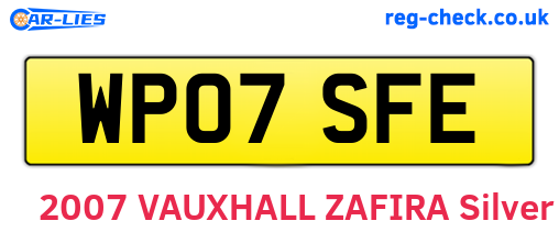 WP07SFE are the vehicle registration plates.