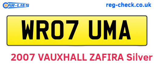WR07UMA are the vehicle registration plates.