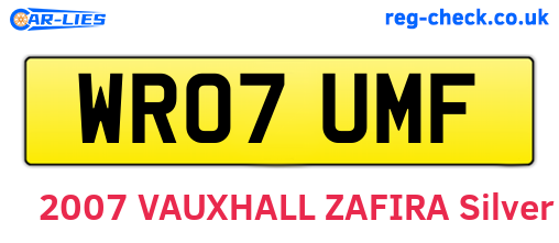 WR07UMF are the vehicle registration plates.