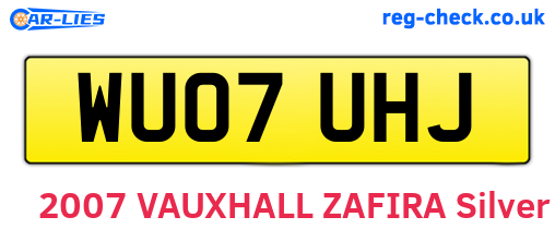 WU07UHJ are the vehicle registration plates.