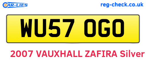 WU57OGO are the vehicle registration plates.