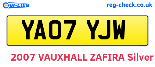 YA07YJW are the vehicle registration plates.