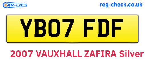 YB07FDF are the vehicle registration plates.