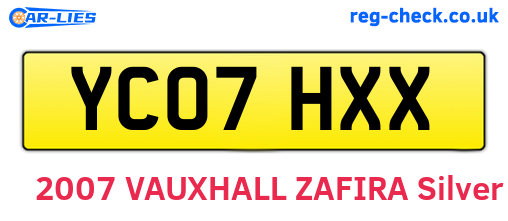 YC07HXX are the vehicle registration plates.
