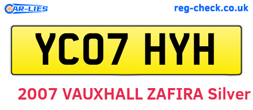 YC07HYH are the vehicle registration plates.