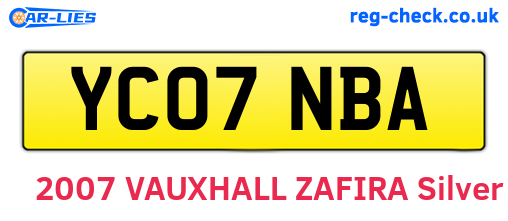 YC07NBA are the vehicle registration plates.