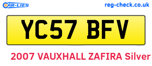 YC57BFV are the vehicle registration plates.