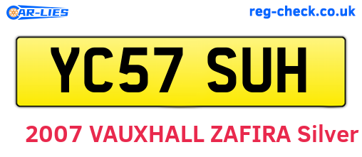 YC57SUH are the vehicle registration plates.