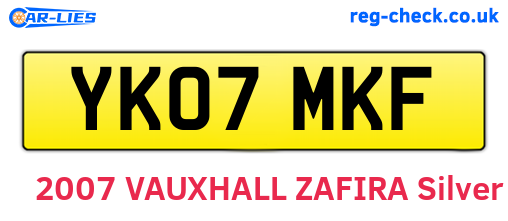 YK07MKF are the vehicle registration plates.