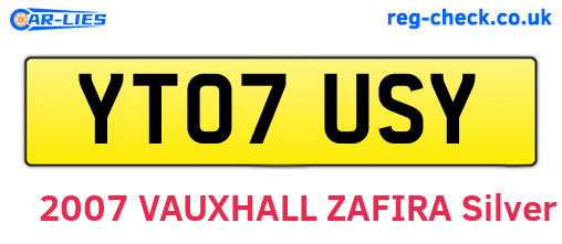 YT07USY are the vehicle registration plates.