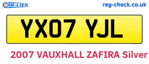 YX07YJL are the vehicle registration plates.