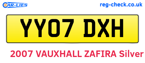 YY07DXH are the vehicle registration plates.