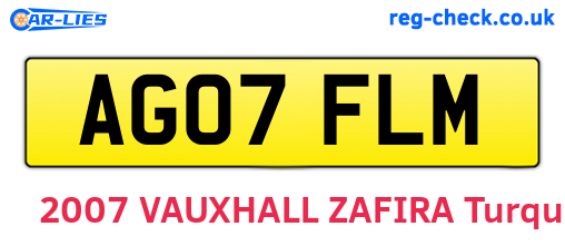 AG07FLM are the vehicle registration plates.