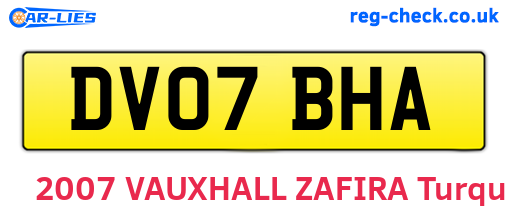 DV07BHA are the vehicle registration plates.