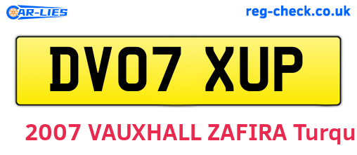 DV07XUP are the vehicle registration plates.