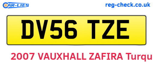 DV56TZE are the vehicle registration plates.