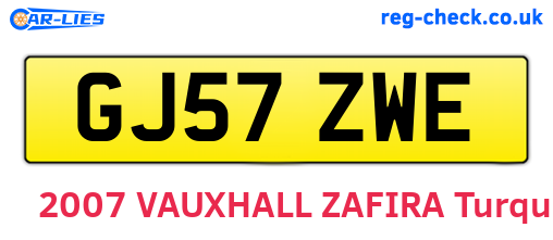 GJ57ZWE are the vehicle registration plates.