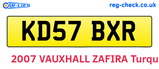 KD57BXR are the vehicle registration plates.