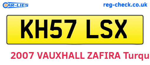KH57LSX are the vehicle registration plates.