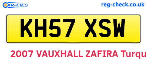 KH57XSW are the vehicle registration plates.