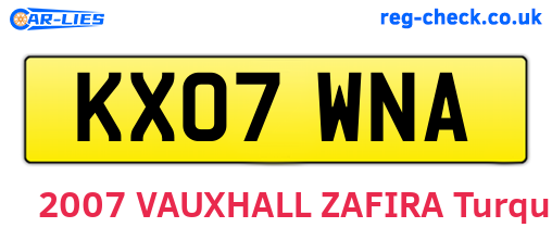 KX07WNA are the vehicle registration plates.