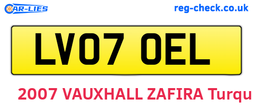 LV07OEL are the vehicle registration plates.