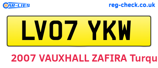 LV07YKW are the vehicle registration plates.