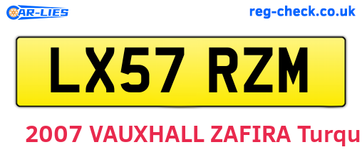 LX57RZM are the vehicle registration plates.