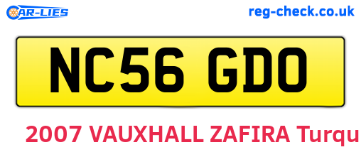 NC56GDO are the vehicle registration plates.