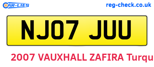 NJ07JUU are the vehicle registration plates.