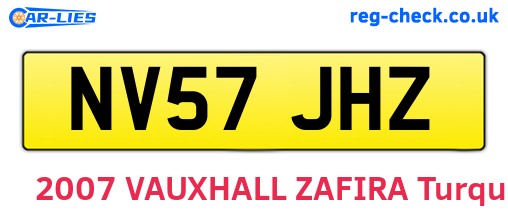 NV57JHZ are the vehicle registration plates.