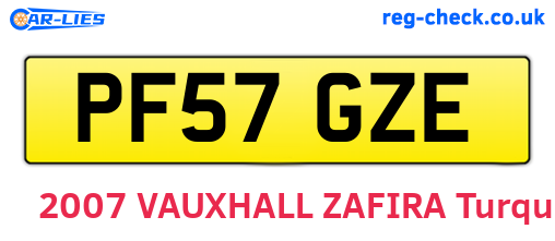 PF57GZE are the vehicle registration plates.