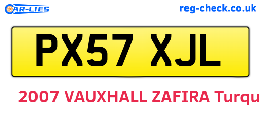 PX57XJL are the vehicle registration plates.