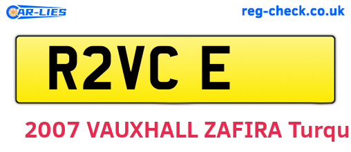 R2VCE are the vehicle registration plates.