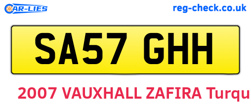 SA57GHH are the vehicle registration plates.